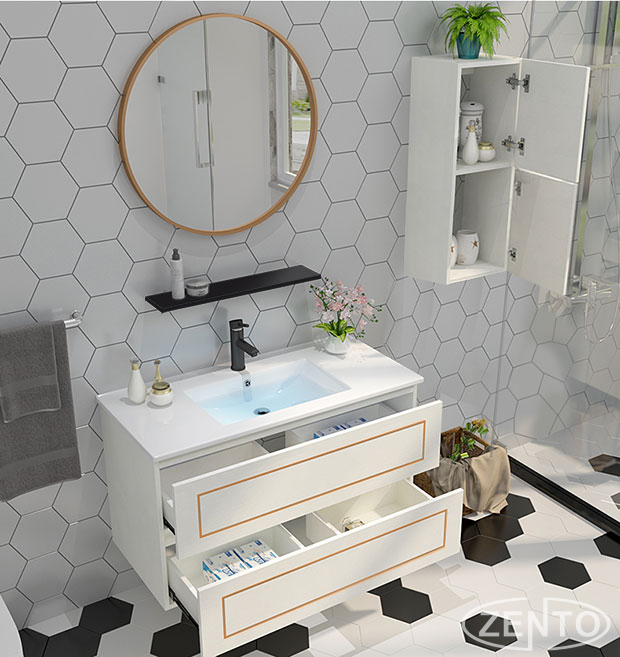 Phòng tắm thông minh với thiết kế sang trọng là điểm nhấn của căn nhà của bạn. Trang bị các thiết bị hiện đại như bồn tắm đứng và kệ đựng đồ được tích hợp sẵn, phòng tắm này giúp bạn tận hưởng những giây phút thư giãn và tạo ra một không gian nghỉ ngơi tuyệt vời.