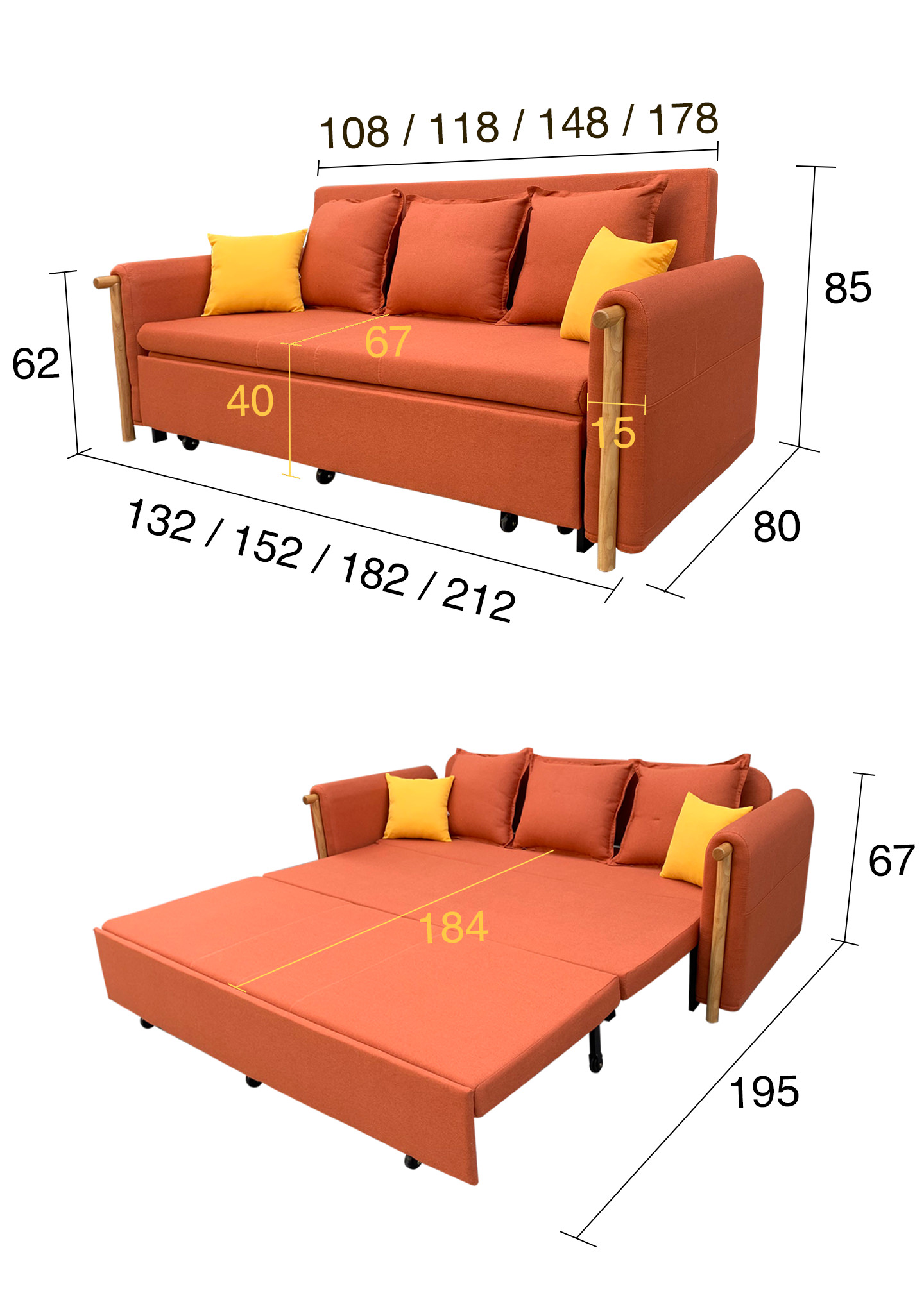 Kích thước ghế sofa đa dạng và phong phú phù hợp nhiều không gian