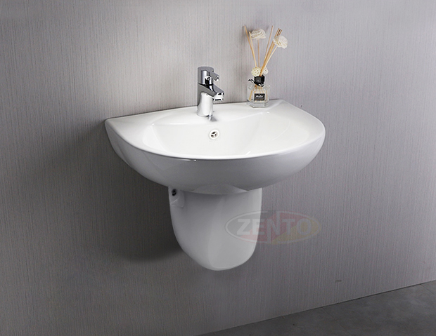 Chậu Lavabo treo tường chân lửng LV6092