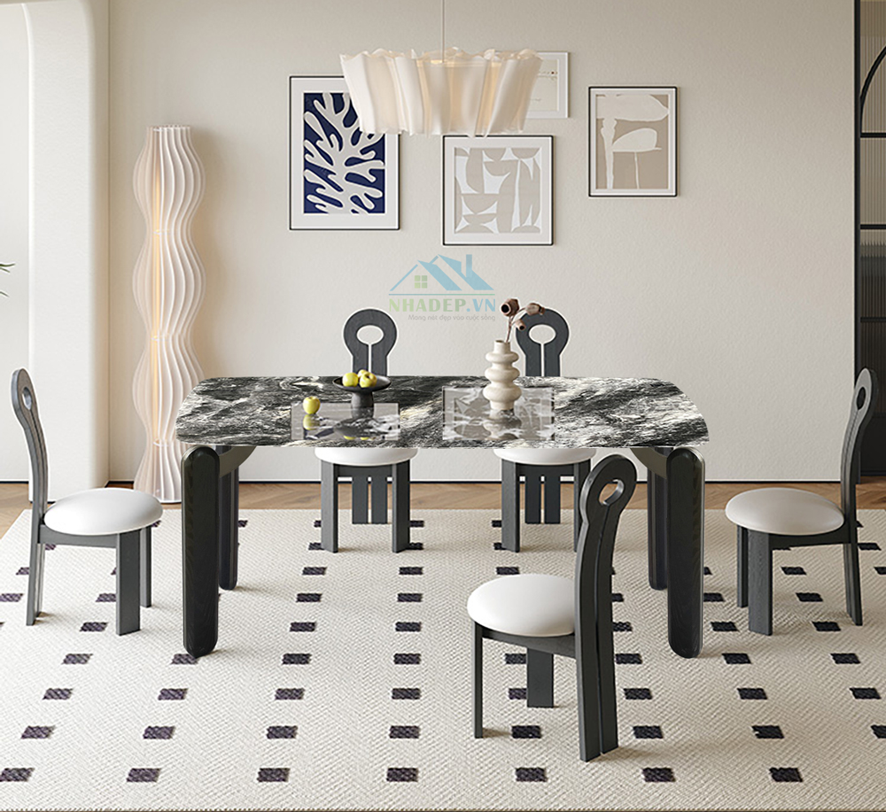 B&agrave;n ăn mặt đ&aacute; nhập khẩu Scandi Dining Table TA2387