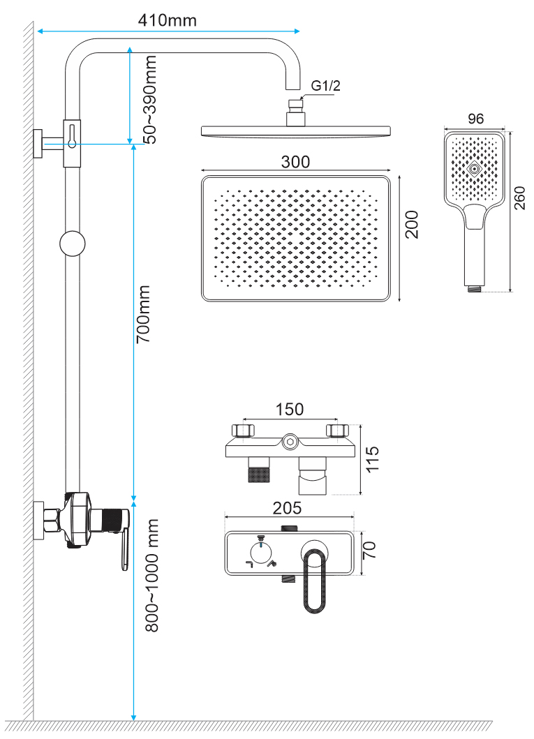 Kích thước bộ sen cây 8153-B