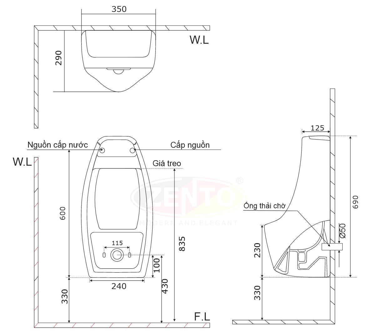 kích thước lắp tiểu 215