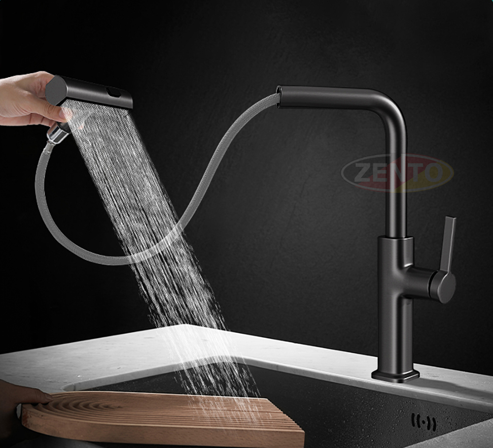 Vòi rửa chén bát dây rút 4in1 Waterfall faucet kitchen ZT5538