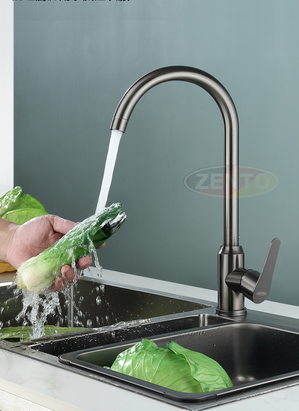 Vòi rửa bát nóng lạnh SUS5561-Gr