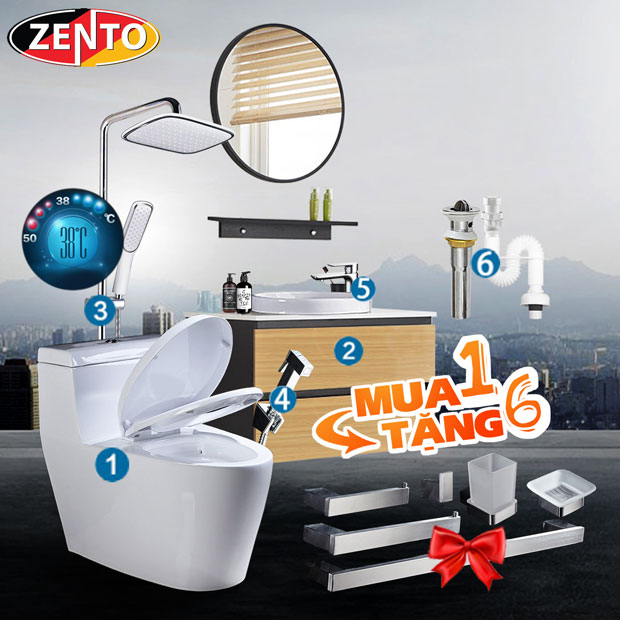 Combo 6 thiết bị vệ sinh cao cấp Zento BS10
