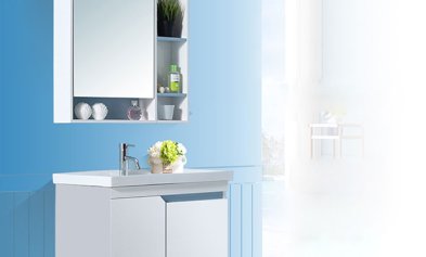 Nâng cấp phòng tắm gọn đẹp hơn với bộ tủ chậu lavabo PVC