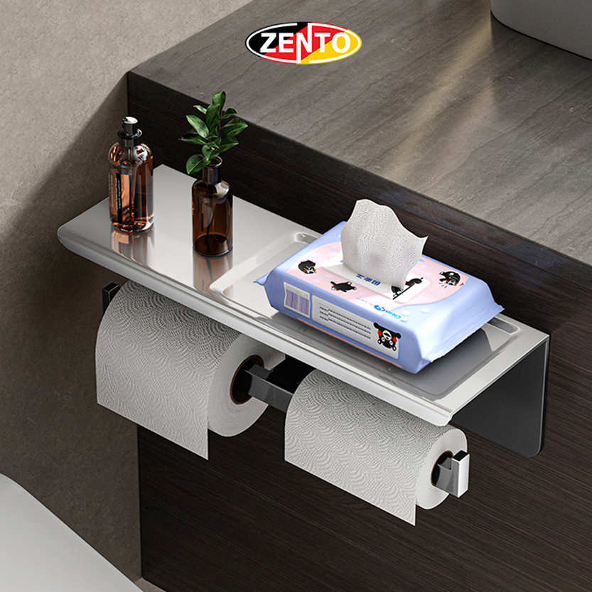 Lô giấy vệ sinh kép Zento HB1128-Brushed (Toilet paper holder) Lô giấy vệ sinh kép Zento HB1128-Brushed (Toilet paper holder)