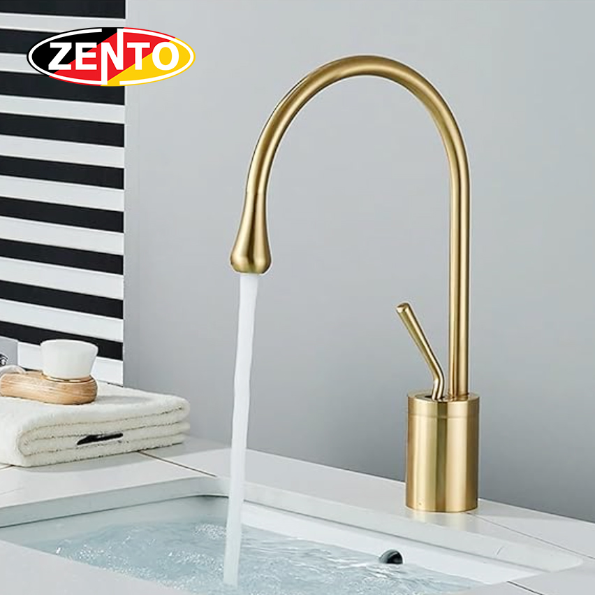 Vòi chậu Lavabo nóng lạnh Art Brushed Gold ZT2186-1