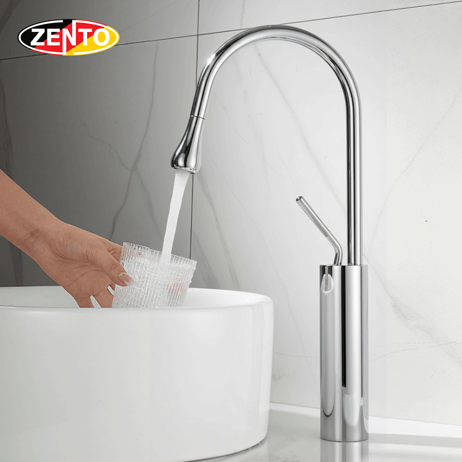 Vòi Lavabo nóng lạnh Art Water Drop Faucet SUS2187 (dây rút)