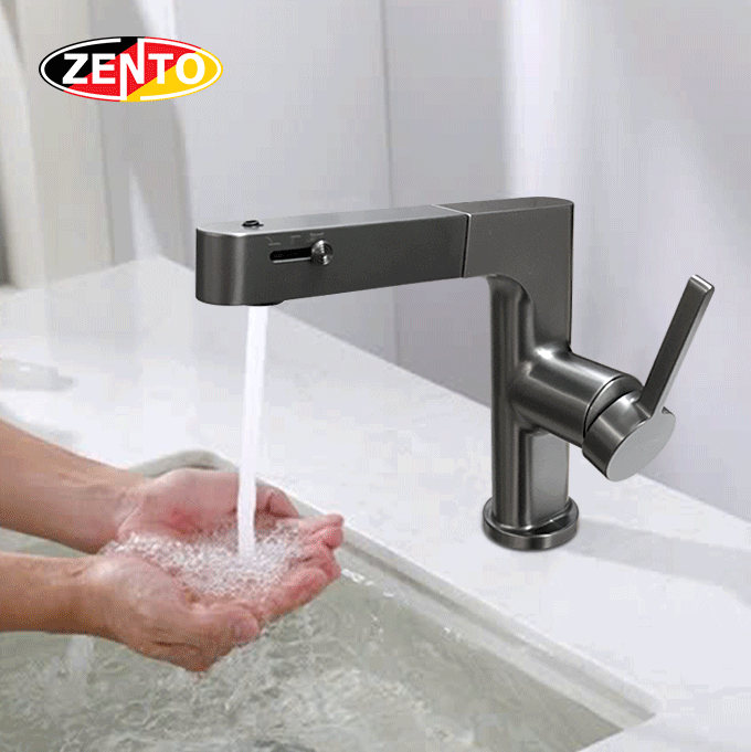 Vòi lavabo nóng lạnh Pulldown Spray ZT2219-Gr (Dây rút) Vòi lavabo nóng lạnh Pulldown Spray ZT2219-Gr (Dây rút)