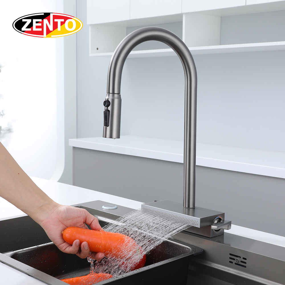 Vòi rửa chén bát 4in1 Waterfall faucet kitchen SUS5540-Gr (dây rút)