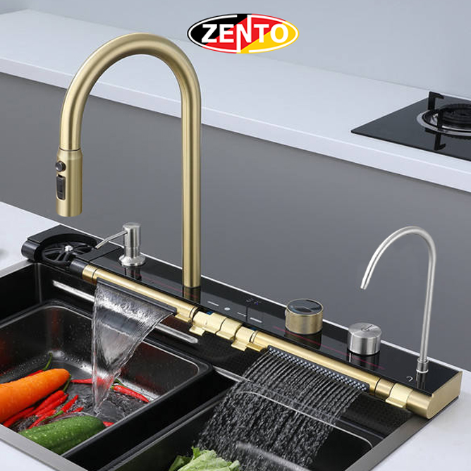 Vòi rửa chén bát Luxury Kitchen Sink SUS5542-Gold (dây rút)