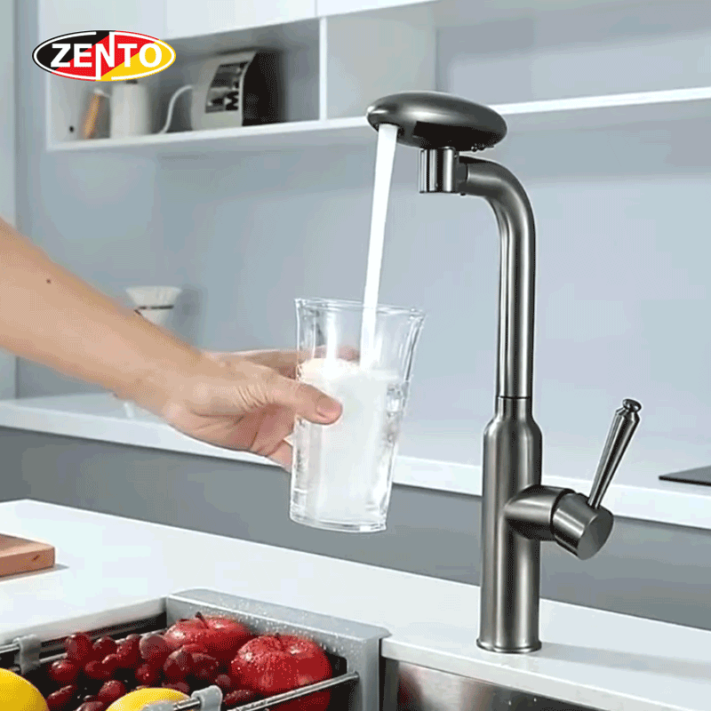 Vòi rửa chén bát 4in1 Waterfall faucet kitchen SUS5560Gr (dây rút) Vòi rửa chén bát 4in1 Waterfall faucet kitchen SUS5560Gr (dây rút)