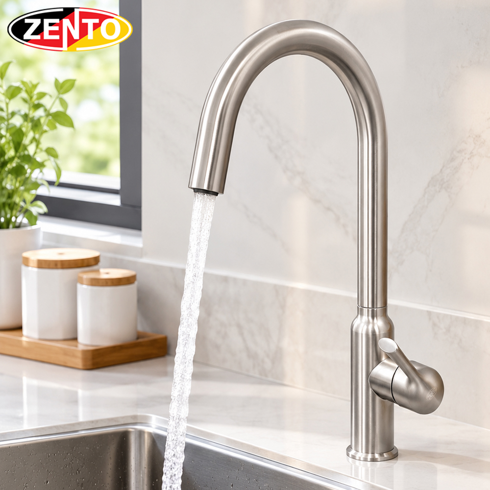 Vòi rửa chén bát nóng lạnh Zento SUS5595-Brushed