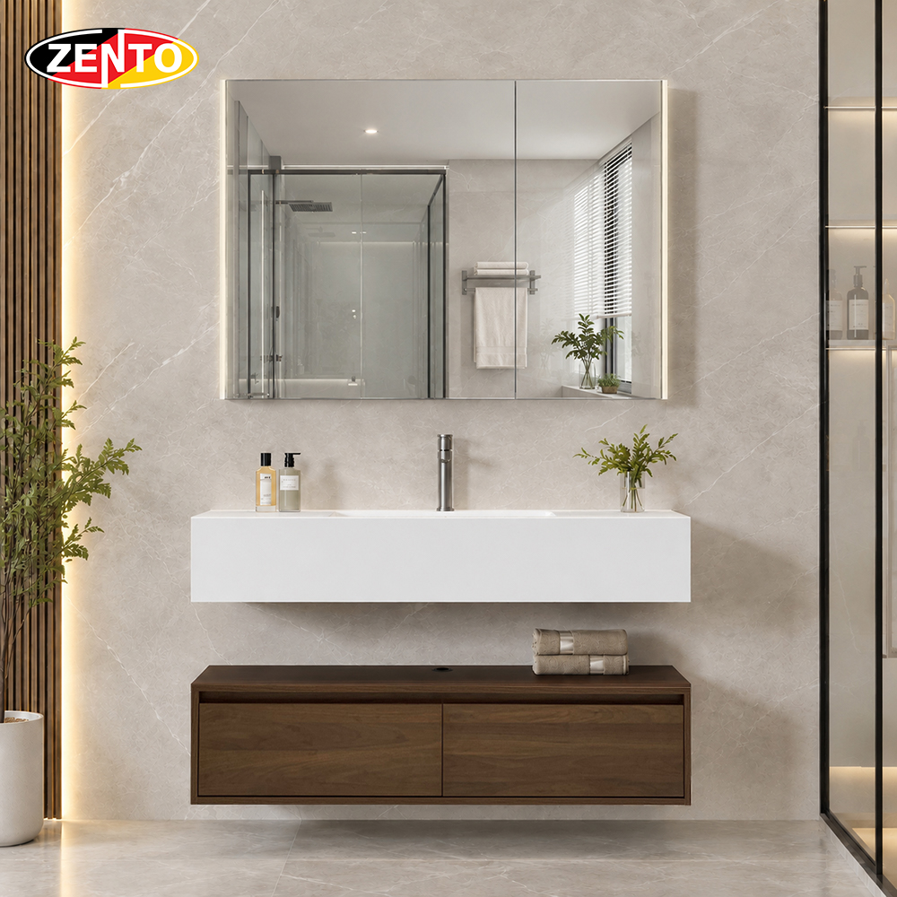 Bộ tủ Lavabo gỗ Plywood Zento LV8992 (6665)