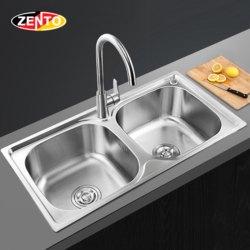 Chậu rửa chén bát inox 2 hố SK7843-304TM