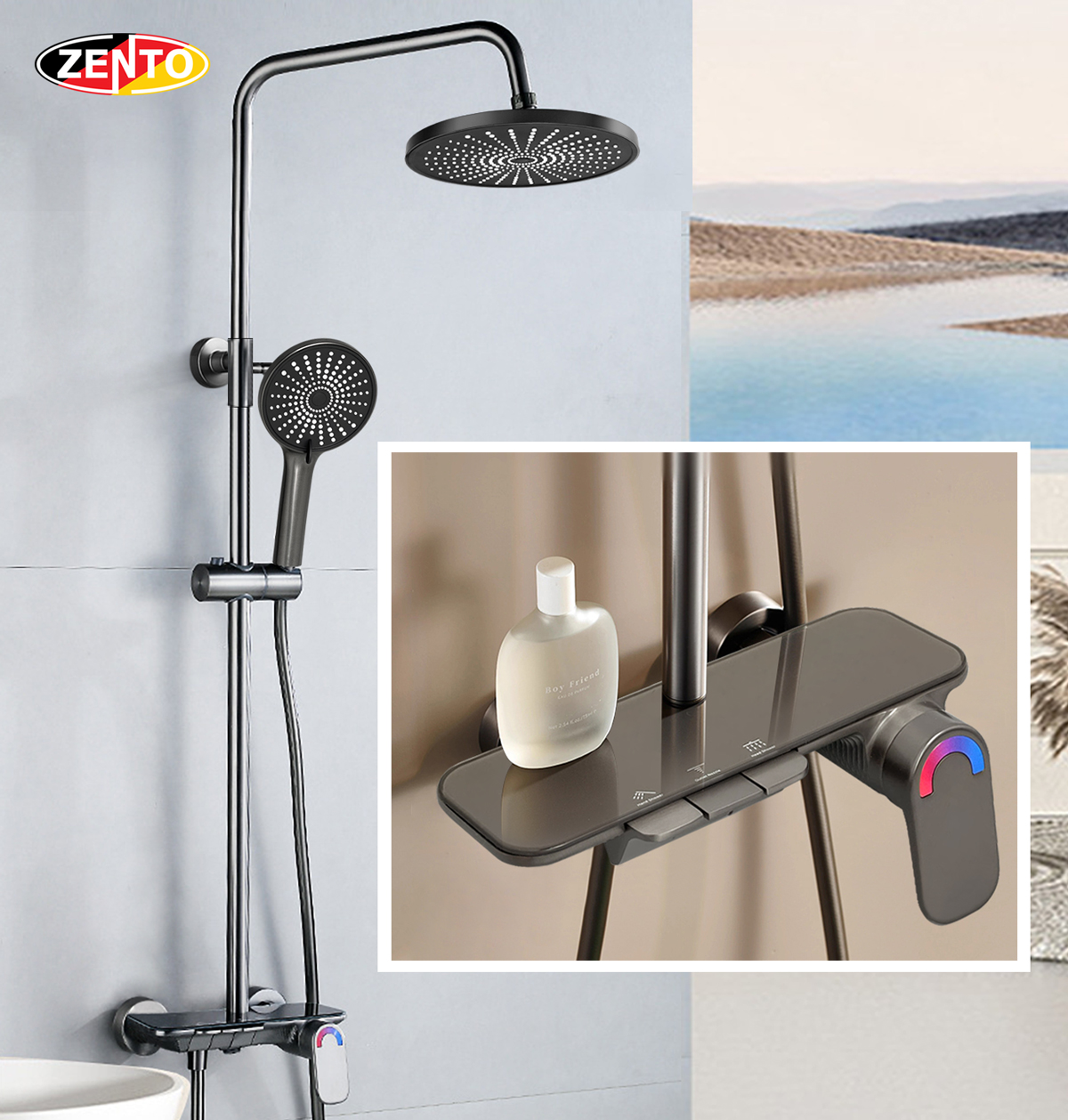 Bộ sen cây nóng lạnh Crystal series ZT8143-Gr