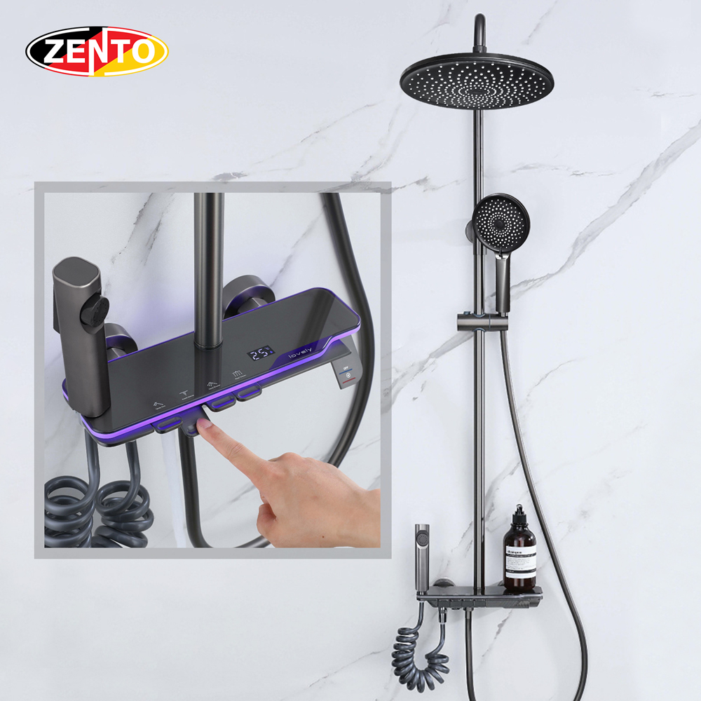 Bộ sen cây 4in1 hiển thị nhiệt độ nước ZT8145Gr (digital display shower)
