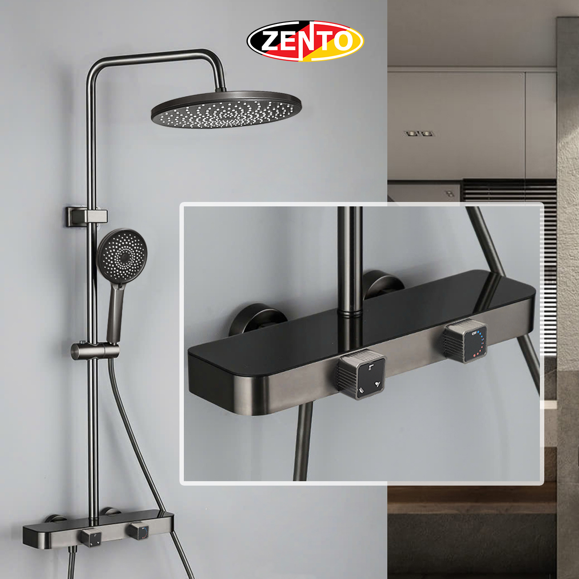 Bộ sen cây nóng lạnh Luxury Shower ZT8714-Gr