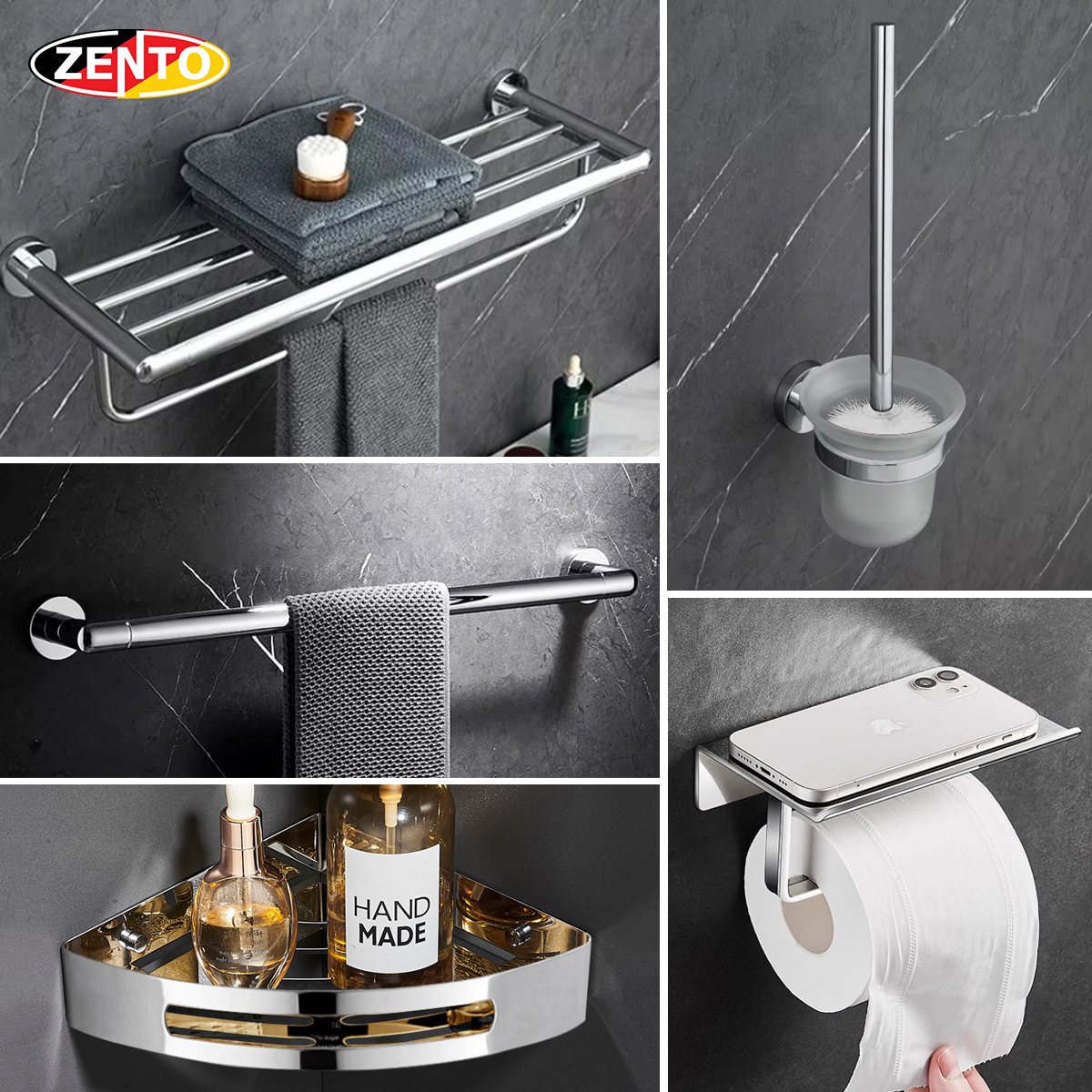 Bộ 5 phụ kiện nhà tắm Zento AL09 (909)