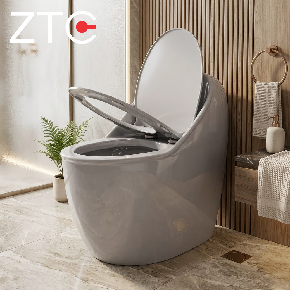 Bàn cầu 1 khối Egg-Shaped Toilet ZTC-9925 (Gray)