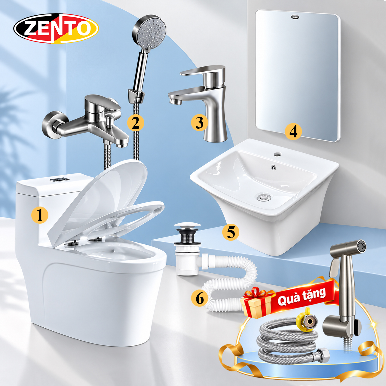 Combo 6 thiết bị vệ sinh Zento BS01