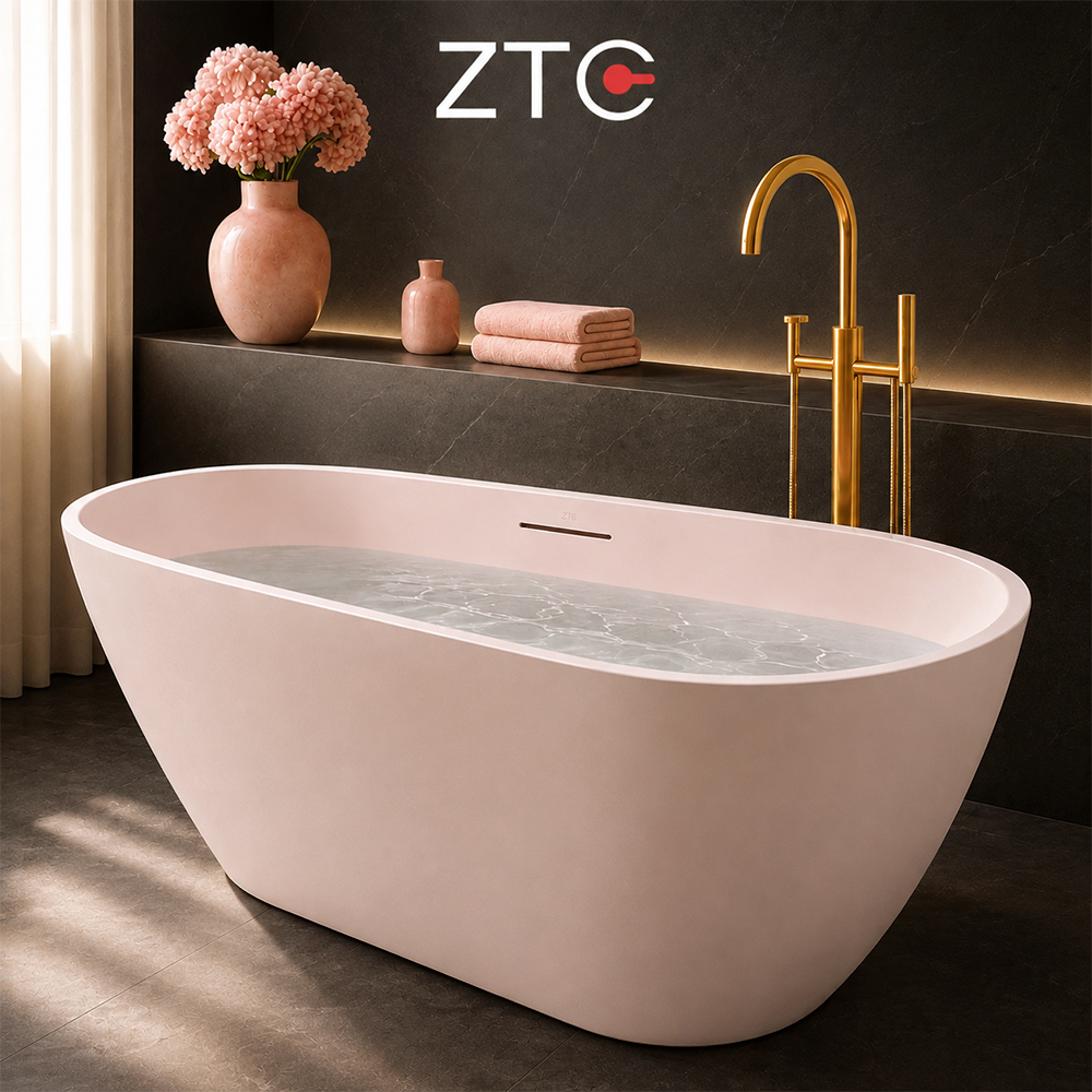 Bồn tắm nằm Egg-shaped Stone Bath ZTC-D003 (Pink)