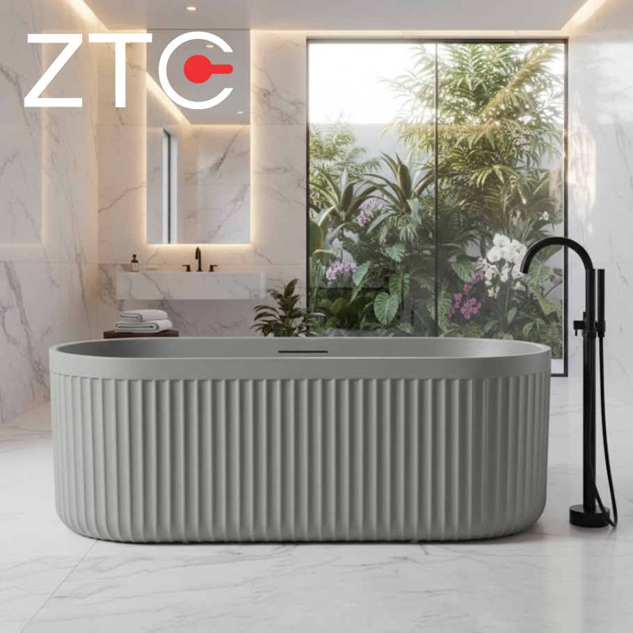 Bồn tắm nằm Roman Freestanding Stone Bath ZTC-D006 (Cement-Grey)
