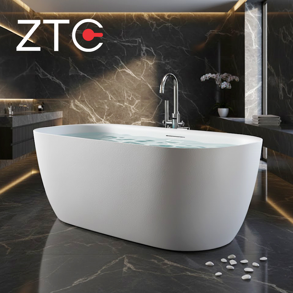 Bồn tắm nằm Ocean Freestanding Stone Bath ZTC-D009 (White)