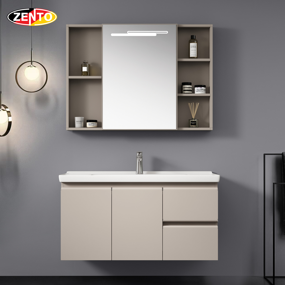 Bộ tủ lavabo gương đèn Led LV1162-Brown (D55) Bộ tủ lavabo gương đèn Led LV1162-Brown (D55)