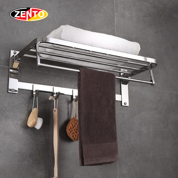 Giá để đồ kết hợp treo khăn inox304 Zento HA4645