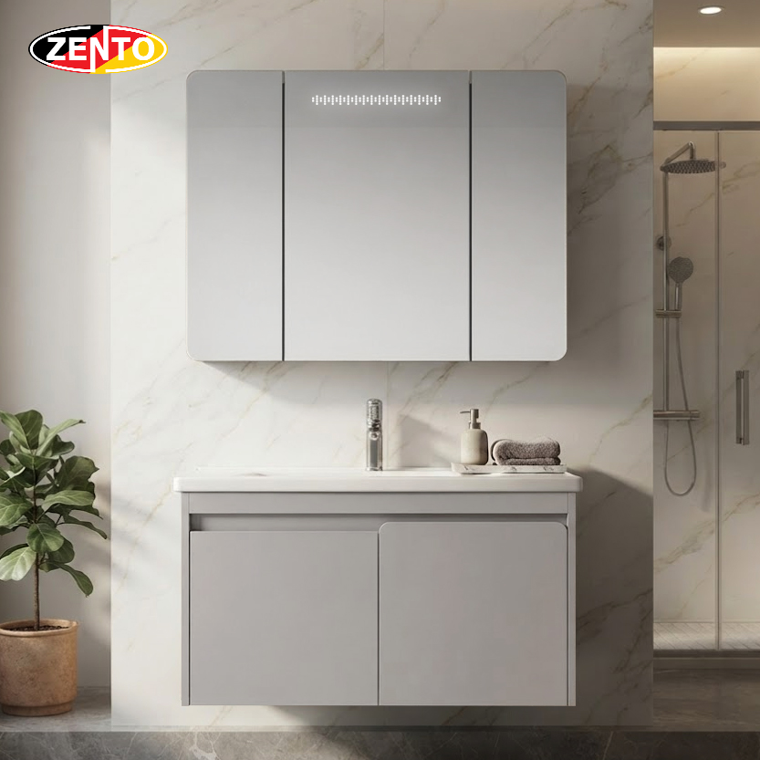 Bộ tủ lavabo gương đèn Led LV1178-Light grey(M82)