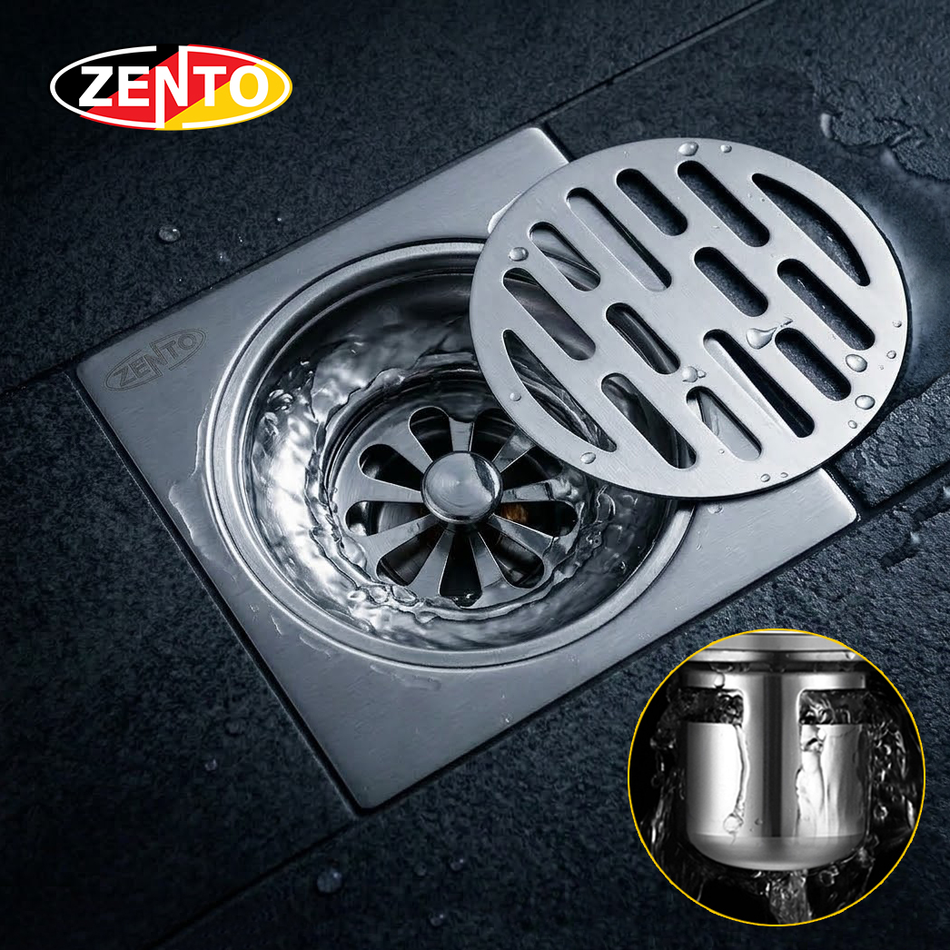 Phễu thoát sàn chống mùi inox TS125-201-2U (118x118mm)