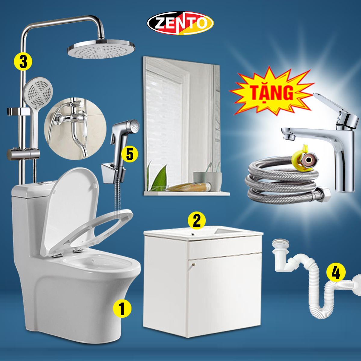 Combo 5 thiết bị vệ sinh Zento BS05