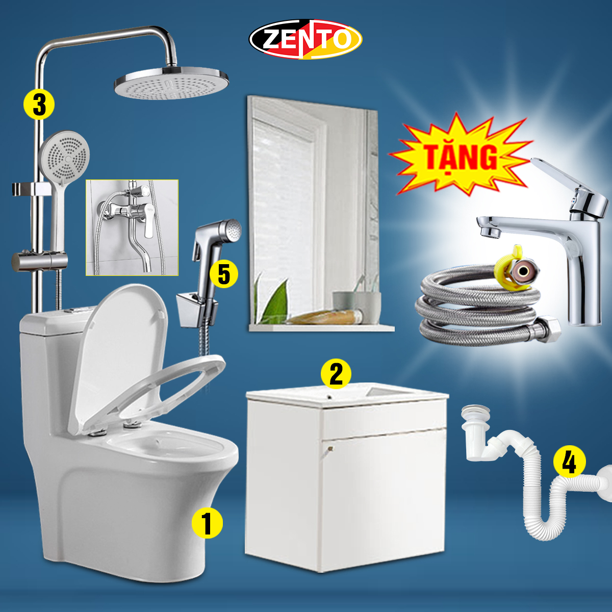Combo 5 thiết bị vệ sinh Zento BS05