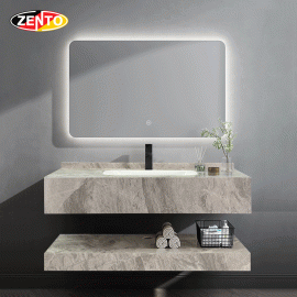 Bộ chậu lavabo, bàn đá, kệ, gương đèn Led ZT-LV8988-B (102)