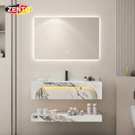Bộ chậu lavabo, bàn đá, kệ, gương đèn Led ZT-LV8989-B (201)