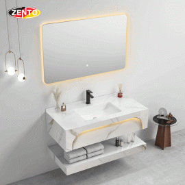Bộ chậu lavabo, bàn đá, kệ, gương đèn Led ZT-LV8989-A (202)