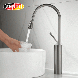 Vòi Lavabo nóng lạnh Art Water Drop Faucet SUS2187-Gr (dây rút)