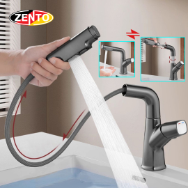 Vòi lavabo nóng lạnh Switch ZT2221-Gr (Dây rút)