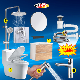 Combo 5 thiết bị vệ sinh Zento BS04-2025