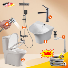 Combo 6 thiết bị vệ sinh Zento BS03-2025 Combo 6 thiết bị vệ sinh Zento BS03-2025