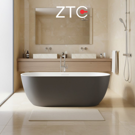 Bồn tắm nằm Venus Freestanding Stone Bath ZTC-D002 (Blue-Grey & White)