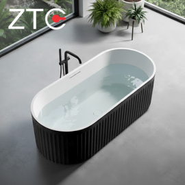 Bồn tắm nằm Roman Freestanding Stone Bath ZTC-D006 (Black & White)