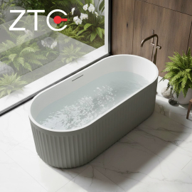Bồn tắm nằm Roman Freestanding Stone Bath ZTC-D006 (Cement-Grey & White) Bồn tắm nằm Roman Freestanding Stone Bath ZTC-D006 (Cement-Grey & White)