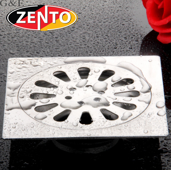 Phễu thoát sàn chống mùi hôi inox Zento TS122-L (120x120mm)