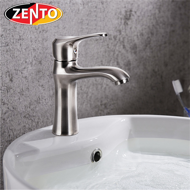 Vòi chậu lavabo nóng lạnh inox304 Zento SUS3302