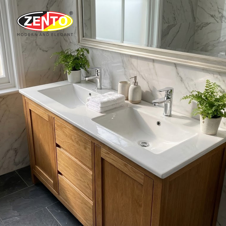 Chậu lavabo bán âm bàn đôi Zento E120 