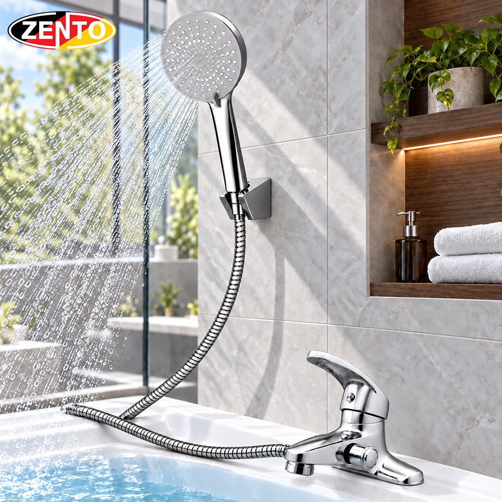 Bộ vòi lavabo kết hợp sen tắm nóng lạnh Zento ZT2042