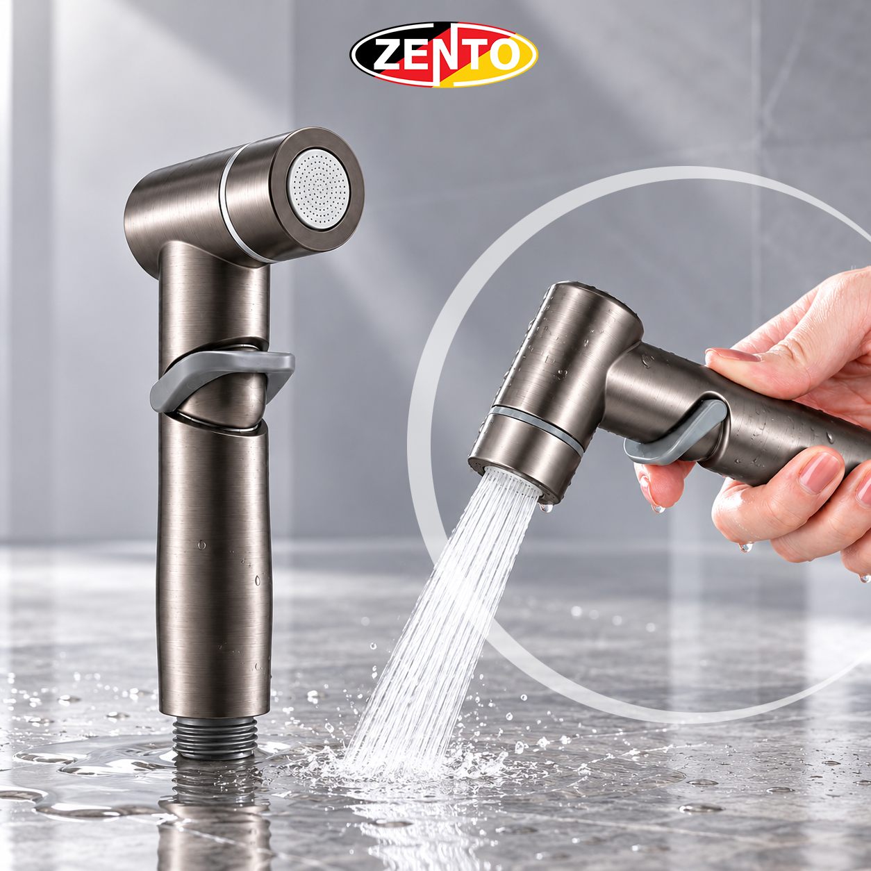 Đầu vòi xịt vệ sinh Zento ZT5123Gr-1 (không kèm dây cấp)